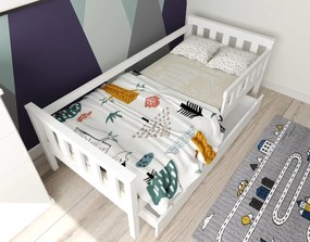 Detská posteľ z masívu borovice FRANK - 200x90 cm - biela