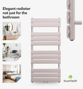 Blumfeldt Fairmont, 50 x 107, radiátor, 509 W, teplovodný, 4 vešiaky uterákov, 1/2"