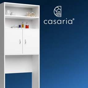 Vysoká skrinka nad práčku SILKE, 185x63x20cm, biela Casaria