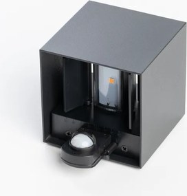 BRILAGI - LED vonkajšie nástenné svietidlo so senzorom CUBE LED/6W/230V čierne IP65