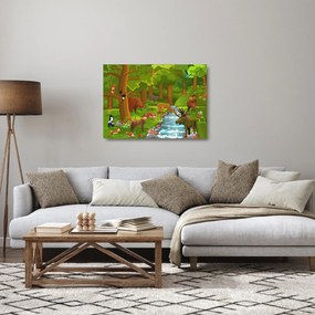Detský sklenený obraz so zvieratkami (70x50 cm)