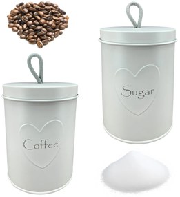 Sada 2ks kovová nádoba na kávu a cukor Molly, 1,4 l