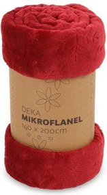 Mikroplyšová deka VLOČKY, červená 140 x 200 cm