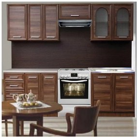 Kuchynská linka Ramiak 180/240, jelša / jelša, sklo oblúčik, u10 satyna, marmur lux