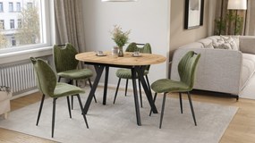Mazzoni ALMO Dub Artisan / čierne nohy - OVÁLNY ROZKLADACÍ STÔL 140-240 cm PRE 10-12 OSÔB
