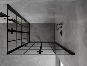 Mexen Mist-F Duo, skladací sprchový kút 70 x 100 cm, číre sklo-čierna mriežka, 8A6-070L-100P-70-77