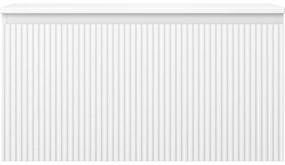 Mexen Rivel, kúpeľňová skrinka 90 cm s hornou časťou, 1 zásuvka, drážkovaná, biela matná, 91A20-09047-1-BFC01