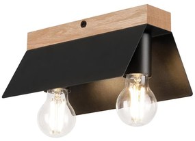 Stropné svietidlo ESME 2xE27/15W/230V čierna/dub