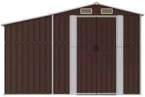 Záhradná kôlňa hnedá 277x365,5x179 cm pozinkovaná oceľ