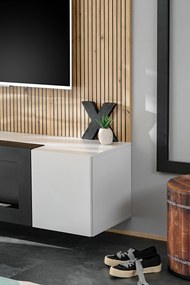 Obývacia stena Xavus L2-K (perla grey + dub artisan) (s bio krbom). Vlastná spoľahlivá doprava až k Vám domov. 1118834