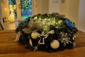 DECOLED Vánoční kovová dekorace, hvězda, průměr 30 cm s 20 LED světly