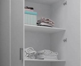 Šatníková skriňa Ivar, 180 cm, biela/grafit