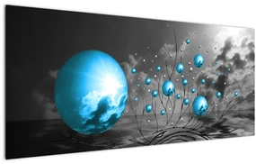 Obraz svetlo modrých gulí (120x50 cm)
