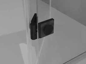 Mexen Lunar, pravý polkruhový sprchový kút 100 x 90 cm, 8mm číre sklo, čierny profil, 833-100P-090L-70-00