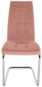 Jedálenská stolička, ružová Velvet látka/chróm, SALOMA NEW