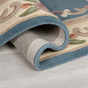 Modrý koberec z vlny Flair Rugs Aubusson, 120 × 180 cm