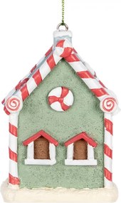 Zelená závesná dekorácia perníková chalúpka - 6*4*8 cm