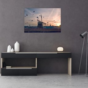 Obraz veterného mlyna (90x60 cm)