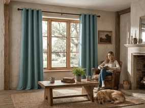 Zatemňovací záves DREAM VELVET 140x270 cm, modrozelený Zavesenie: Riasiaca páska
