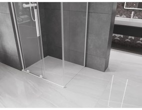 Mexen Velar L, sprchový kút s posuvnými dverami 120 x 85 cm, 8mm číre sklo, biela matná, 871-120-085-03-20