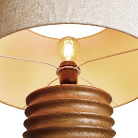 Butlers GROOVED Stolná lampa 72 cm - hnedá/prírodná