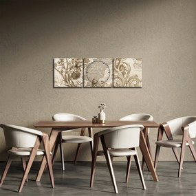 Obraz - Múr s kvetmi (s hodinami) (90x30 cm)