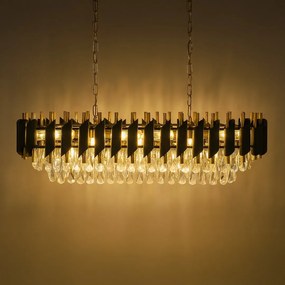 Luster Cristal, 1x krištáľové/zlaté/čierne kovové tienidlo, g