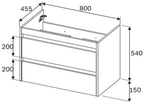 Skrinka s umývadlom 60 AM.PM Spike MPA-FHX0602HF-WCC0602WG závesná, 2 zásuvky, svetlý dub