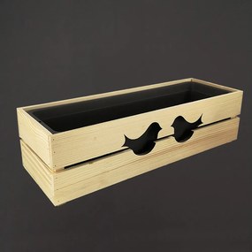 AMADEA Drevený obal s hrantíkom s vtáčikmi, 62x21,5x17cm, český výrobok