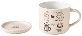 Oranžové/béžové porcelánové hrnčeky v súprave 2 ks 350 ml Cats – Brandani
