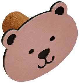 Ružový nástenný oceľový háčik Bear Dot Nupo – LIND DNA