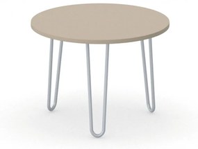 Okrúhly konferenčný stôl SPIDER, priemer 600 mm, sivo-strieborná podnož, doska zemitá