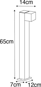 Inteligentná stojaca vonkajšia lampa čierna 65 cm IP44 vrátane Wifi GU10 - Baleno