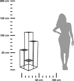 STOJAN NA KVETINÁČ KASKADA 110X40X40 CM ČIERNA