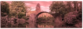 Obraz na plátne - Most v parku v Kromlau - panoráma 5246VA (120x45 cm)