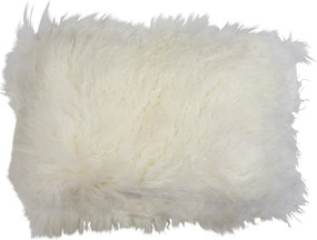 Vankúš biela ovčej kože kučeravý dlhý chlp Curly white - 35 * 50 * 10cm