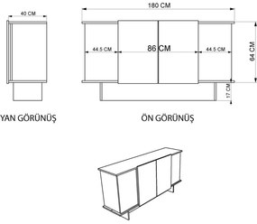 Skrinka Diana Sand and Walnut