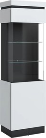 Vysoká vitrína Campania 60 cm, biela/antracit, pravá