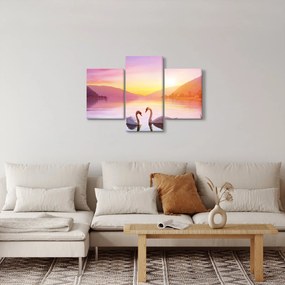 Obraz zamilovaných labutí (90x60 cm)