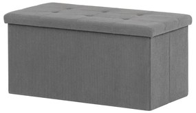 Taburet s úložným prostorem, šedá manšestrová látka