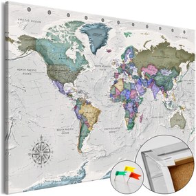 Artgeist Obraz na korku - World Destinations (1 Part) Wide [Cork Map] Veľkosť: 120x80