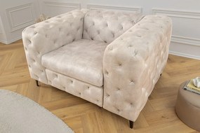 Dizajnové kreslo Rococo šampanský zamat