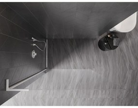 Mexen Kioto-X, L sprchová zástena 100 x 200 cm, 10mm číre sklo, biely profil, 800-100-107-20-00-X