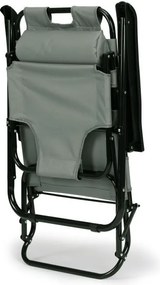 Ležadlo s opierkou hlavy, skladacia konštrukcia, sivé