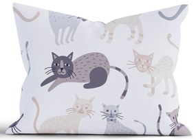 Bavlnená obliečka na vankúš Renforcé 70 × 90 cm - Mačičky