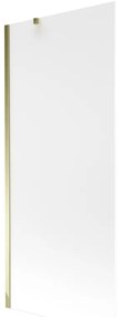 Mexen Next, vaňová zástena 1-krídlová 80 x 150 cm, fixné krídlo, 6 mm námraza sklo, zlatý profil, 895-080-000-00-30-50