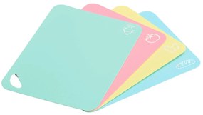 Doska na krájanie Colours, plast, sada 4 ks, 38x29 cm