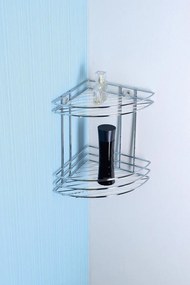 Aqualine Aqualine, Chrom LINE drôtená rohová polica dvojitá, chróm, 37010