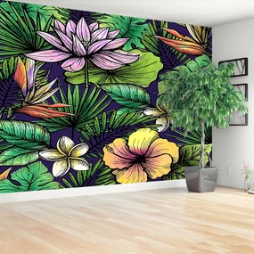 Fototapeta Vliesová Tropické kvety 250x104 cm
