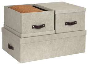 Súprava 3 béžových úložných škatúľ Bigso Box of Sweden Inge